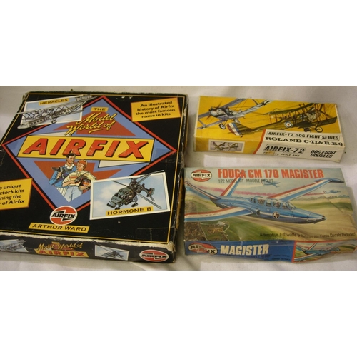 2168 - Three vintage Airfix 1/52 scale aircraft kits - Heracles & Hormone twin pack, Roland & RE8 twin pack... 