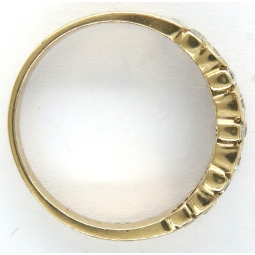 29 - 9ct gold white stone set ring, size O, 2.9g. P&P Group 1 (£14+VAT for the first lot and £1+VAT for s... 