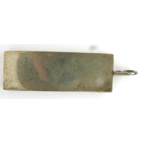 4 - Hallmarked silver ingot pendant. P&P Group 1 (£14+VAT for the first lot and £1+VAT for subsequent lo... 