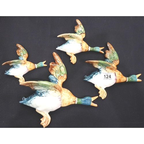 124 - Set of four Beswick flying mallards, model no 596-1-2-3 and 4. No chips cracks or visible restoratio... 