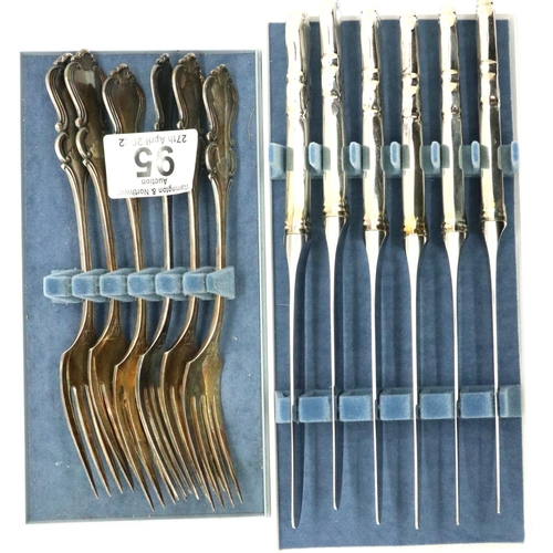 95 - 830 silver handled knives and silver forks, forks 238g. P&P Group 1 (£14+VAT for the first lot and £... 