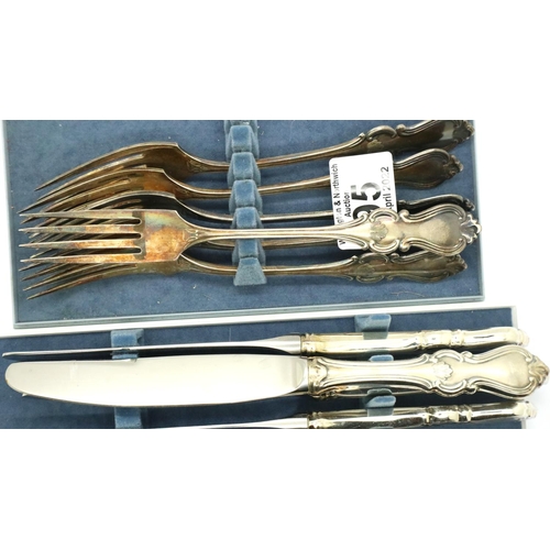 95 - 830 silver handled knives and silver forks, forks 238g. P&P Group 1 (£14+VAT for the first lot and £... 