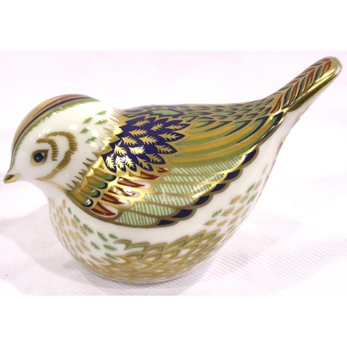 154 - Royal Crown Derby Firecrest with gold stopper, L: 90 mm. No cracks, chips or visible restoration. P&... 