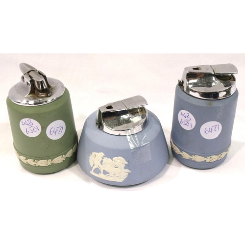 183 - Three Wedgwood Jasperware table lighters, largest H: 90 mm. P&P Group 1 (£14+VAT for the first lot a... 