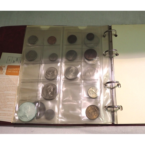 1090 - Folder of UK and world coins. P&P Group 1 (£14+VAT for the first lot and £1+VAT for subsequent lots)