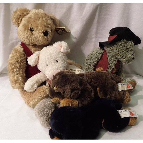 1157 - Mixed soft toys to include Chad Valley bear. Not available for in-house P&P, contact Paul O'Hea at M... 