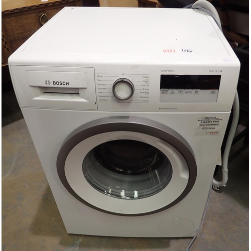 1504 - Bosch Varioperfect washing machine. Not available for in-house P&P, contact Paul O'Hea at Mailboxes ... 