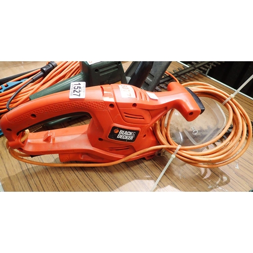 1527 - Black & Decker GT4245 420w electric hedge trimmer. Not available for in-house P&P, contact Paul O'He... 