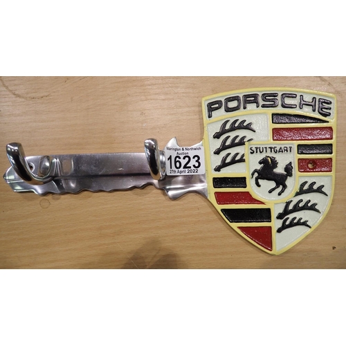 1623 - Aluminium Porsche key rack. P&P Group 2 (£18+VAT for the first lot and £3+VAT for subsequent lots)