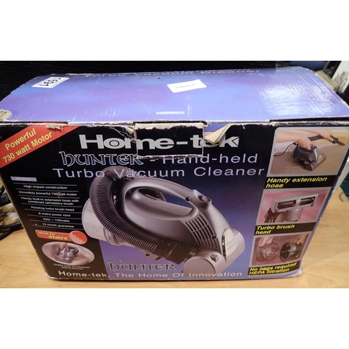 1691 - Home Tek handheld Turbo vacuum cleaner. Not available for in-house P&P, contact Paul O'Hea at Mailbo... 