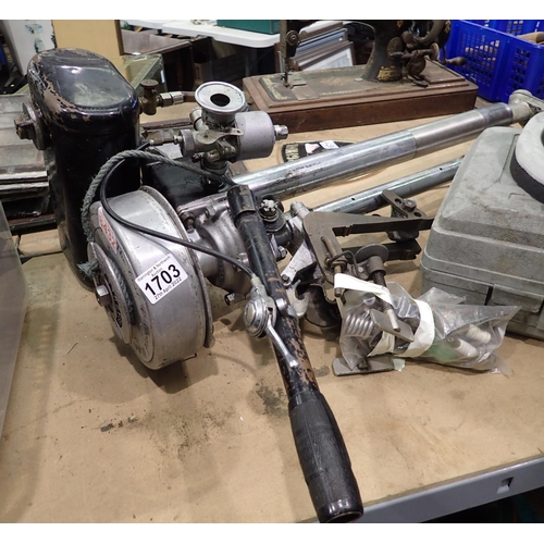 1703 - Vintage outboard motor by British Seagull. Not available for in-house P&P, contact Paul O'Hea at Mai... 