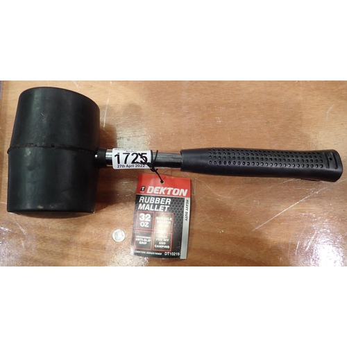 1725 - New unused 32 oz rubber mallet. Not available for in-house P&P, contact Paul O'Hea at Mailboxes on 0... 