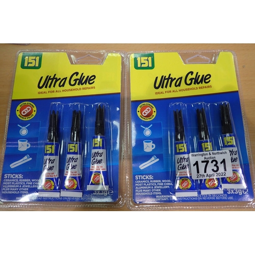 1731 - New unused two packs of three super glue. P&P Group 1 (£14+VAT for the first lot and £1+VAT for subs... 