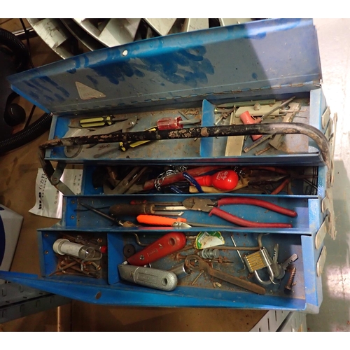 1762 - Cantilever tool box with tool contents. Not available for in-house P&P, contact Paul O'Hea at Mailbo... 