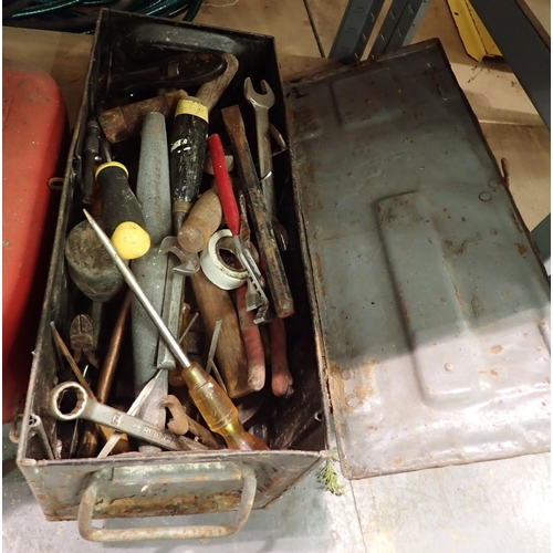 1768 - Metal toolbox with tool contents. Not available for in-house P&P, contact Paul O'Hea at Mailboxes on... 