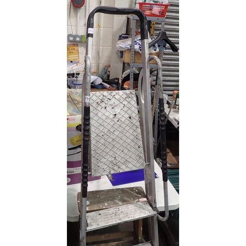 1770 - Five step aluminium, step ladders. Not available for in-house P&P, contact Paul O'Hea at Mailboxes o... 