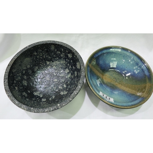 111 - Two Studio Pottery bowls, one signed RS, largest D: 19 cm. P&P Group 3 (£25+VAT for the first lot an... 