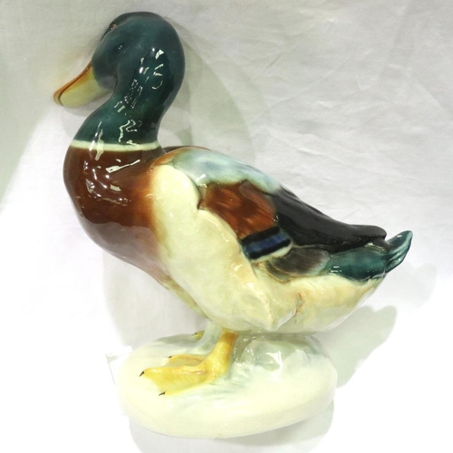 119 - Large ceramic mallard. H: 25 cm. Signed H Jail to base. Postage group 3.