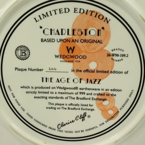 121 - Clarice Cliff for Wedgwood limited edition plaque, Age of Jazz Charleston, 244/999, D: 31 cm. No cra... 