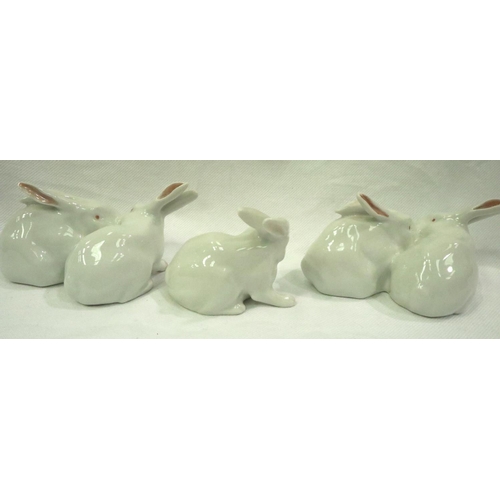 179 - Six Royal Copenhagen ceramic animals, largest H: 11 cm. P&P Group 2 (£18+VAT for the first lot and £... 