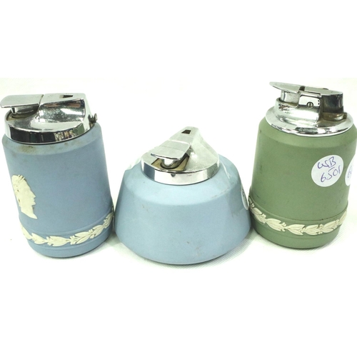 183 - Three Wedgwood Jasperware table lighters, largest H: 90 mm. P&P Group 1 (£14+VAT for the first lot a... 