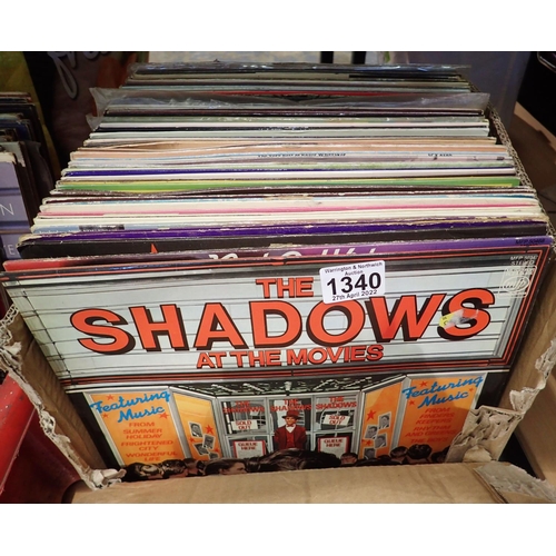 1340 - Mixed LPs to include The Shadows. Not available for in-house P&P, contact Paul O'Hea at Mailboxes on... 