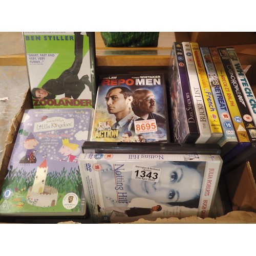 1343 - Collection of mixed DVDs to include Notting Hill. Not available for in-house P&P, contact Paul O'Hea... 