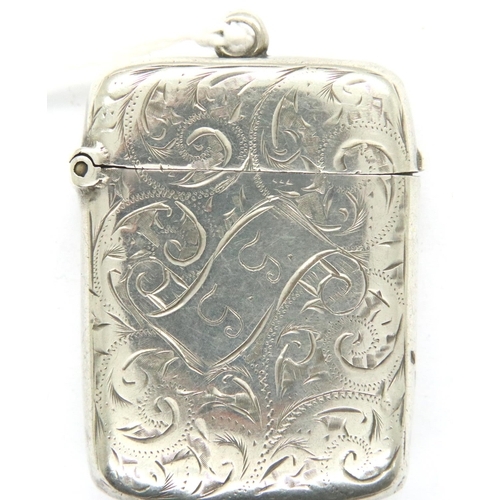 103 - Silver vesta case, Birmingham assay, H: 45 mm. P&P Group 1 (£14+VAT for the first lot and £1+VAT for... 