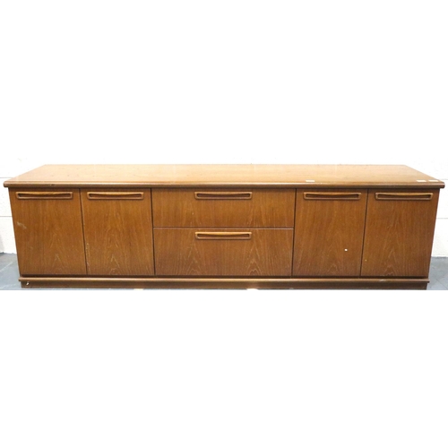 3101 - Meredew mid 20th Century low sideboard in teak, 201 x 46 x 55 cm H. Not available for in-house P&P, ... 