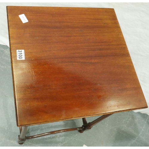 3100 - Early 20th century walnut lamp table, 45 x 45 x 66 cm H. Not available for in-house P&P, contact Pau... 