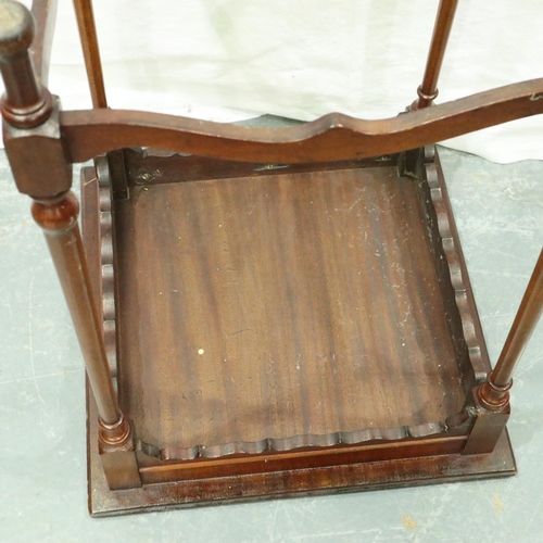 3100 - Early 20th century walnut lamp table, 45 x 45 x 66 cm H. Not available for in-house P&P, contact Pau... 