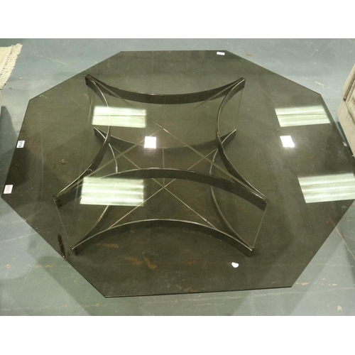 3114 - Alessandro Albrizzi (1934-1994), a large 1970s octagonal centre table with chrome and lucite support... 