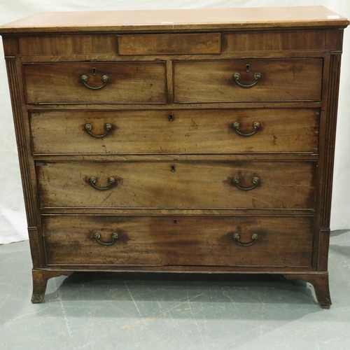 3117 - Late Georgian mahogany chest of two short over three drawers, 122 x 52 x 113cm H. Not available for ... 