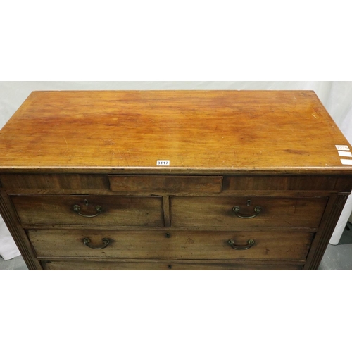 3117 - Late Georgian mahogany chest of two short over three drawers, 122 x 52 x 113cm H. Not available for ... 