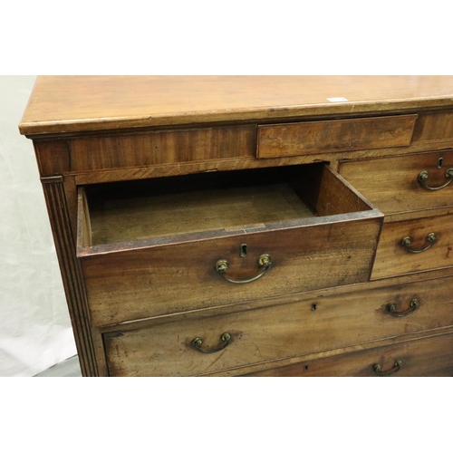 3117 - Late Georgian mahogany chest of two short over three drawers, 122 x 52 x 113cm H. Not available for ... 