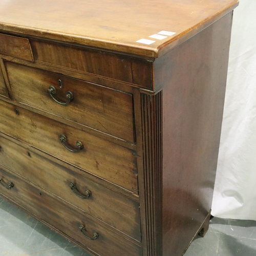 3117 - Late Georgian mahogany chest of two short over three drawers, 122 x 52 x 113cm H. Not available for ... 