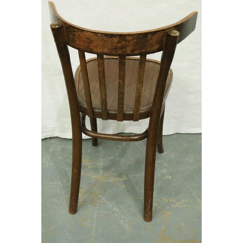 3126 - Early 20th century bentwood bistro style chair with pressed seat. Not available for in-house P&P, co... 