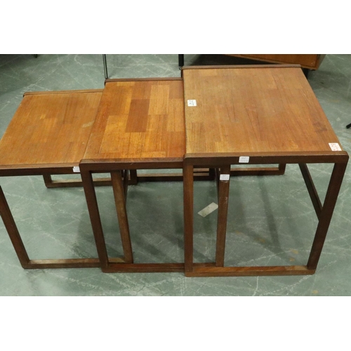 3127 - G-Plan teak nest of three graduated tables, largest 56 x 43 x 48 cm H. Not available for in-house P&... 