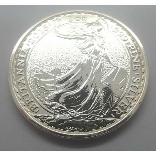 3133 - Silver Bullion: 2016 silver Britannia round. P&P Group 1 (£14+VAT for the first lot and £1+VAT for s... 