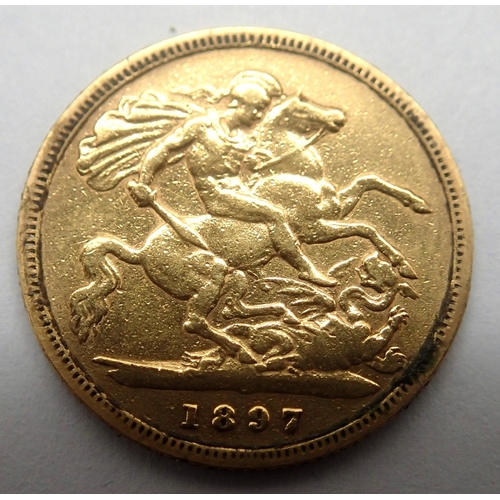 3138 - 1897 half sovereign of Queen Victoria. P&P Group 1 (£14+VAT for the first lot and £1+VAT for subsequ... 