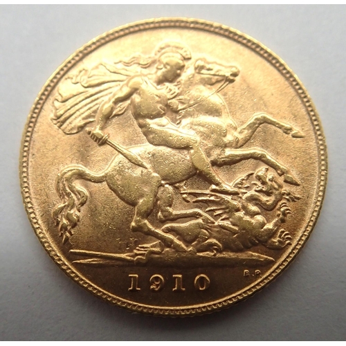 3139 - 1910 half sovereign of Edward VII. P&P Group 1 (£14+VAT for the first lot and £1+VAT for subsequent ... 