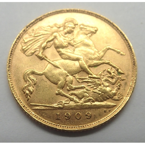 3140 - 1909 half sovereign of Edward VII. P&P Group 1 (£14+VAT for the first lot and £1+VAT for subsequent ... 