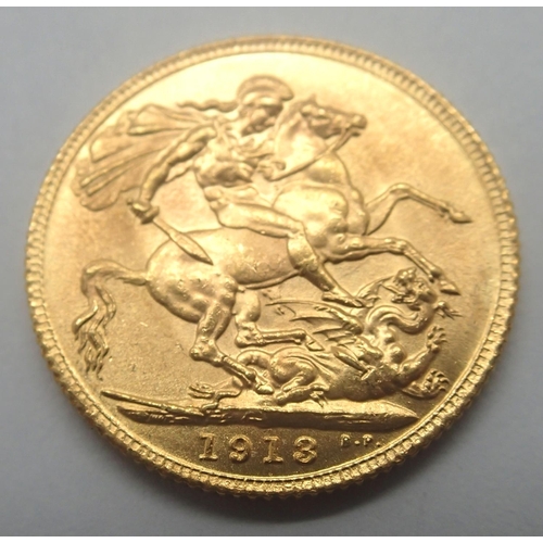 3143 - 1913 full sovereign of George V. P&P Group 1 (£14+VAT for the first lot and £1+VAT for subsequent lo... 