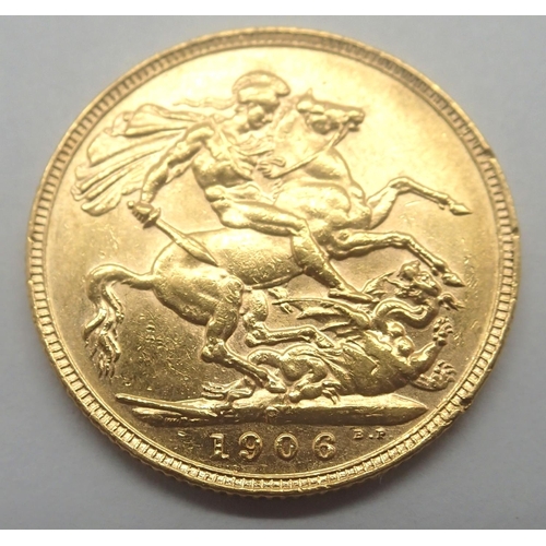 3145 - 1906 full sovereign of Edward VII, Perth Mint. P&P Group 1 (£14+VAT for the first lot and £1+VAT for... 