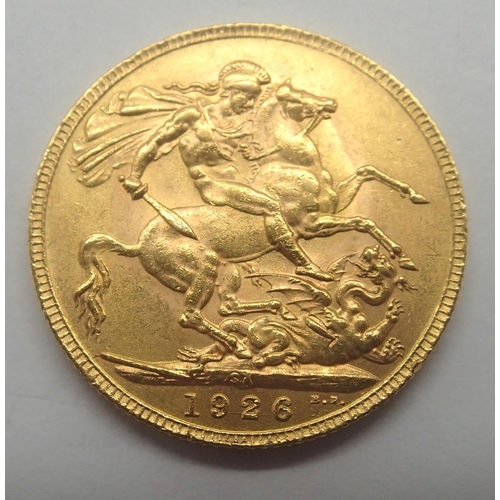 3146 - 1926 full sovereign of George V, Pretoria South Africa Mint. P&P Group 1 (£14+VAT for the first lot ... 