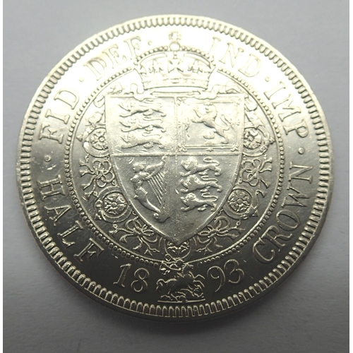 3067 - 1893 silver half crown of Queen Victoria. P&P Group 1 (£14+VAT for the first lot and £1+VAT for subs... 