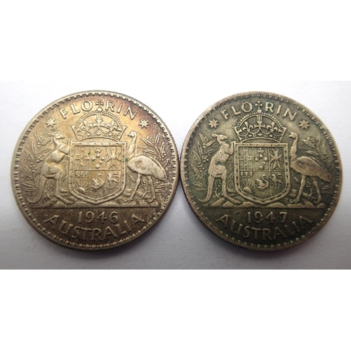 3075 - Two silver Australian florins of George VI. P&P Group 1 (£14+VAT for the first lot and £1+VAT for su... 