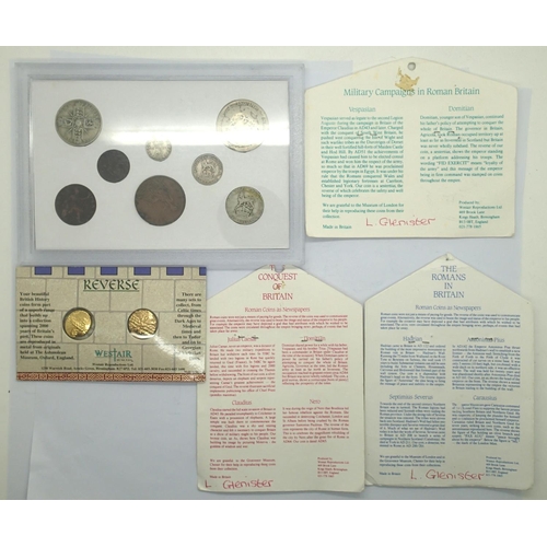 3099 - Mixed reproduction Ancient coins including Celtic and Roman example, with an Edward VII UK coin set.... 