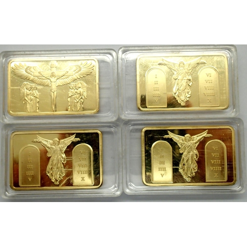 3109 - Five gold plated 1 ounce bars, each encapsulated. P&P Group 1 (£14+VAT for the first lot and £1+VAT ... 