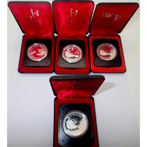 3117 - Four cased 1976 Canadian silver proof dollars. P&P Group 1 (£14+VAT for the first lot and £1+VAT for... 